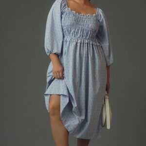 Anthropologie Maeve Smocked Midi Dress